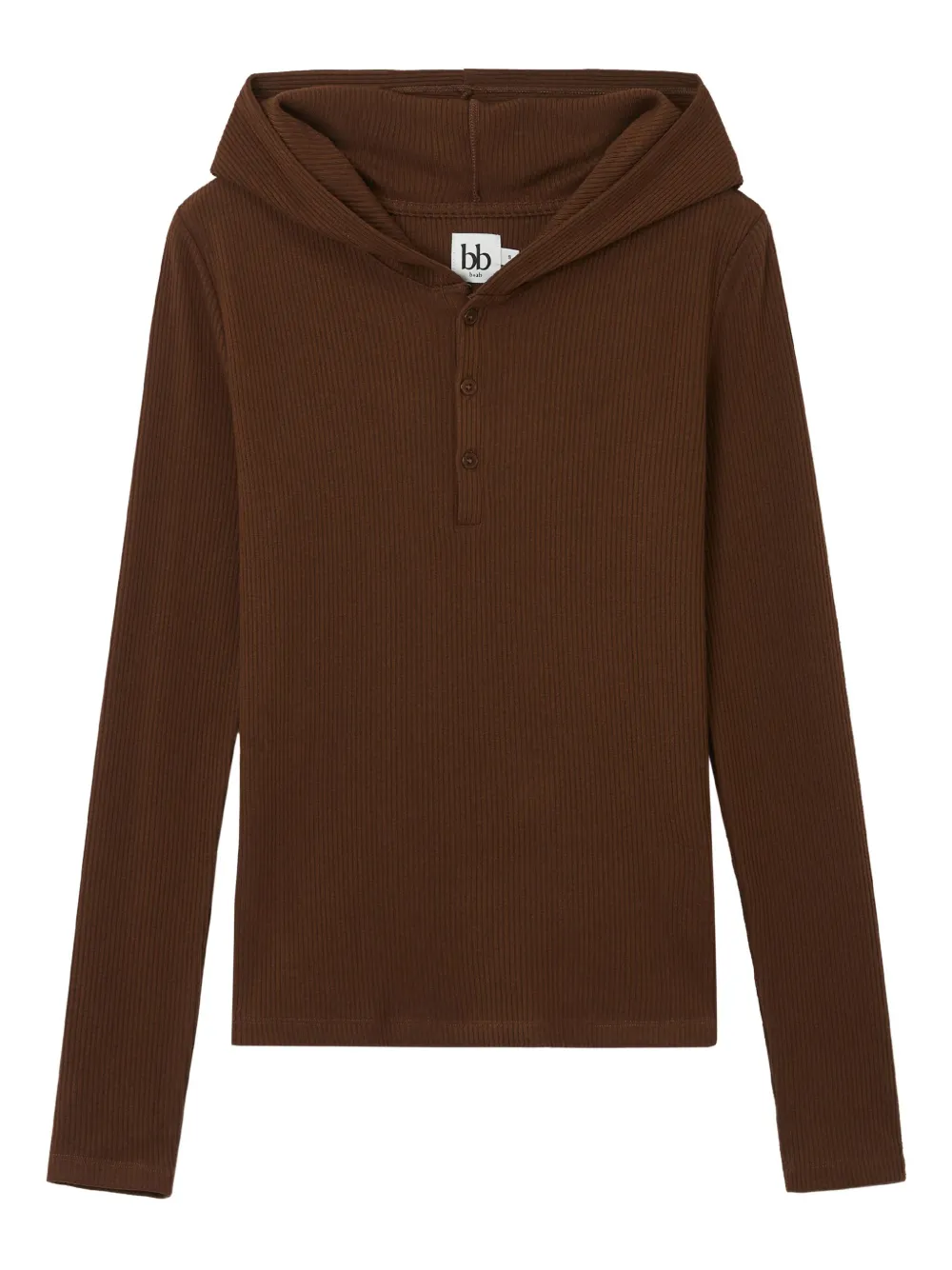 b+ab buttoned hoodie | Brown | Image 1