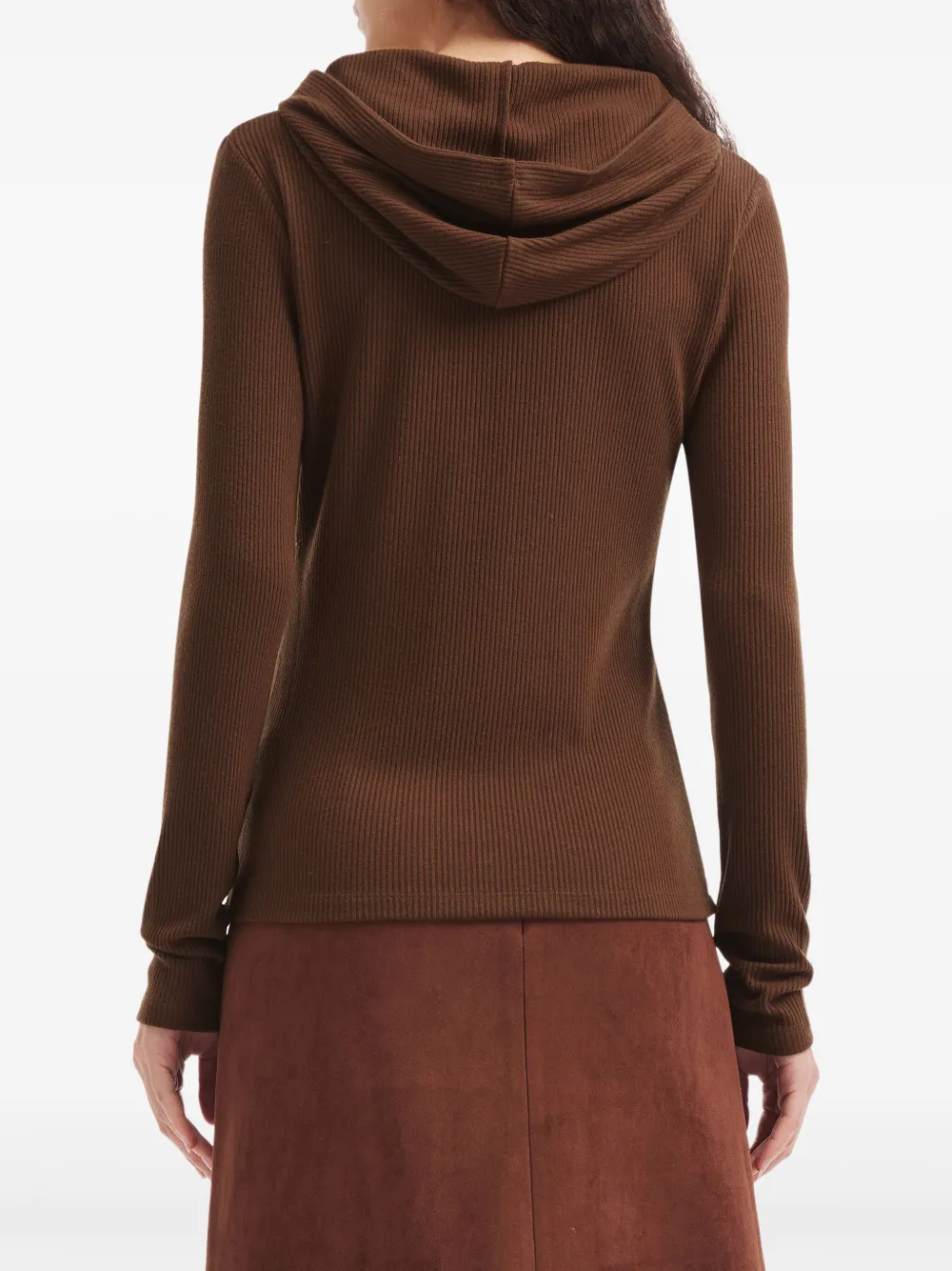 B+ab Buttoned Hoodie In Brown