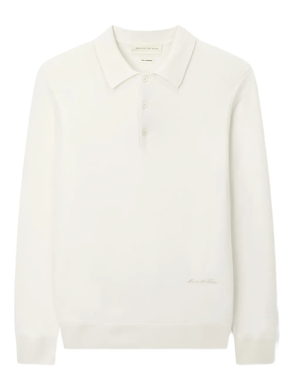 Man On The Boon. long-sleeve polo shirt - ホワイト Man On The Boon. long-sleeve polo shirt - ホワイト