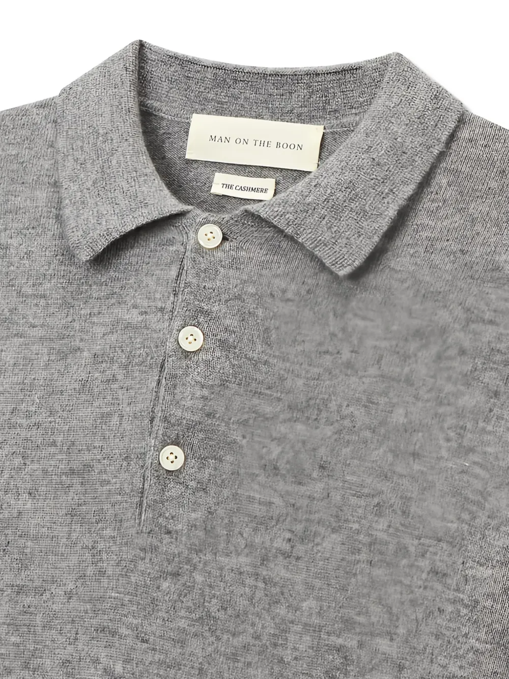Man On The Boon. Long-sleeve Cashmere Polo Shirt In Gray