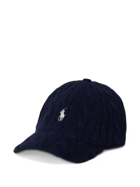 Polo Ralph Lauren 粗绞花针织logo细节棒球帽