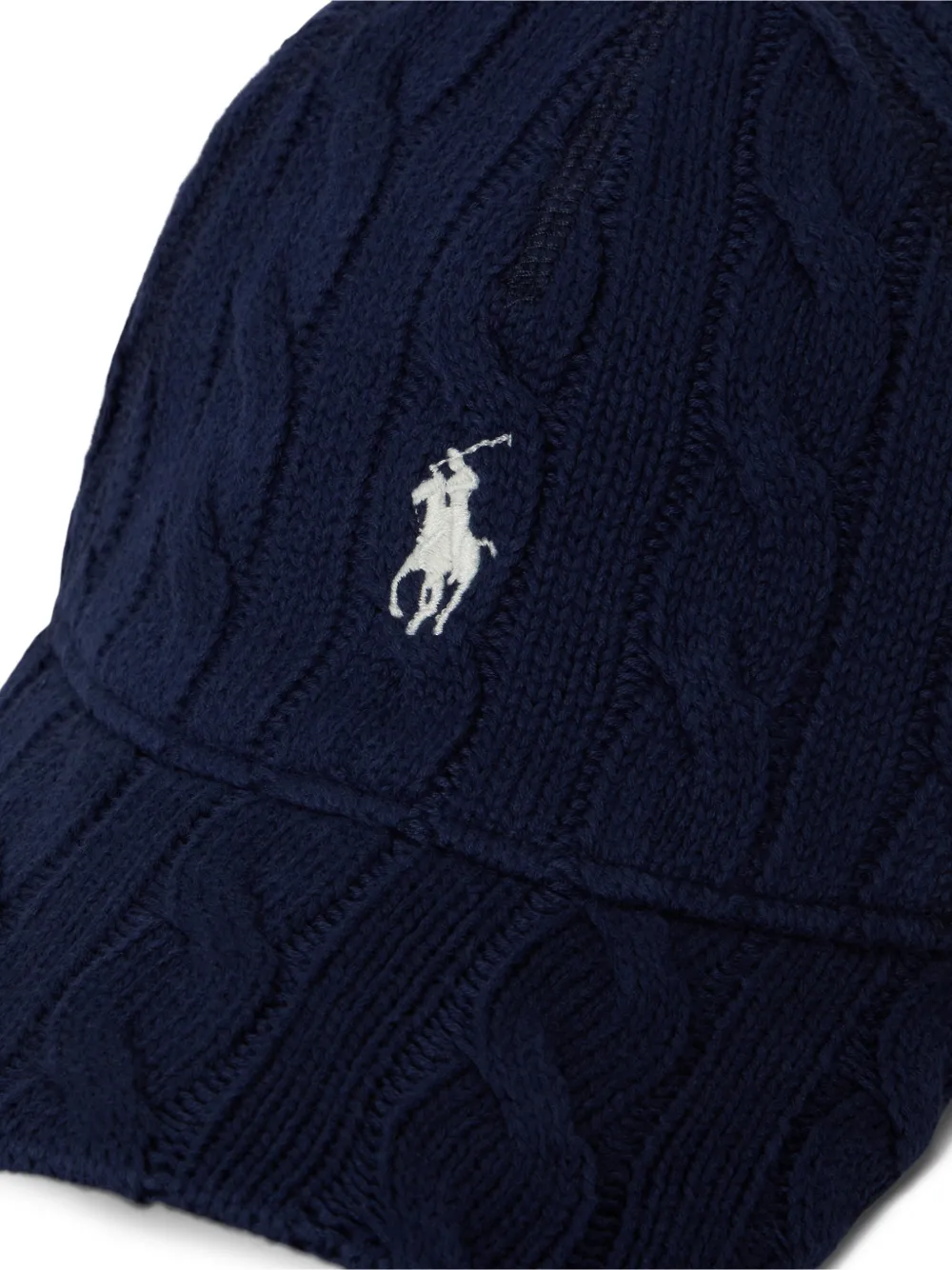 Polo Ralph Lauren Kabelgebreide pet met logodetail Blauw