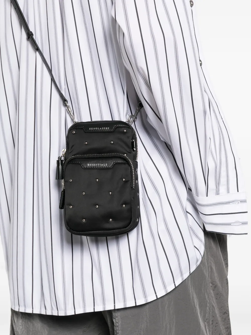 Anya Hindmarch Studded Mini Cross Body Bag In Black