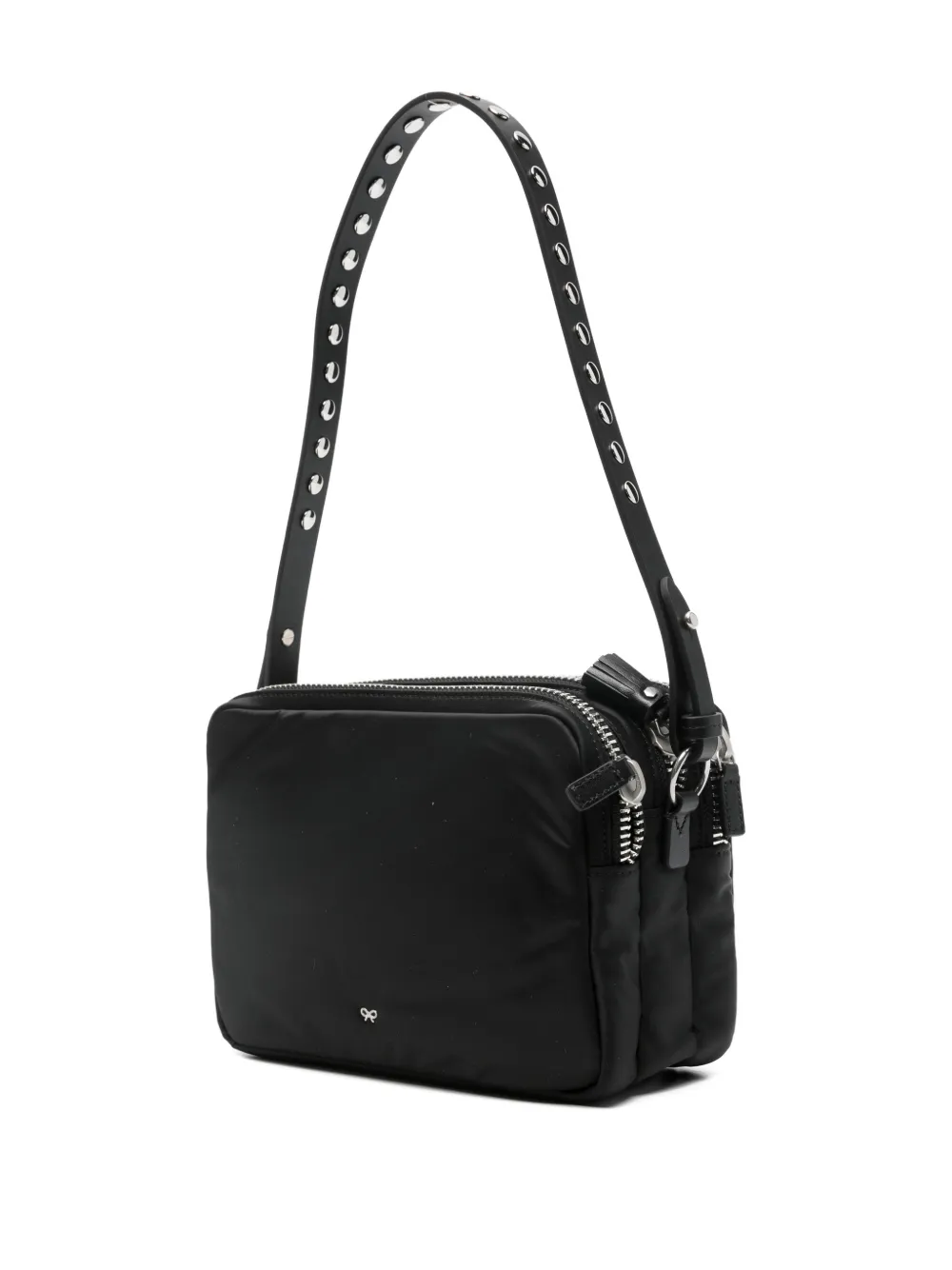 Anya Hindmarch Studded Strap Zip Cross Body Bag In Black