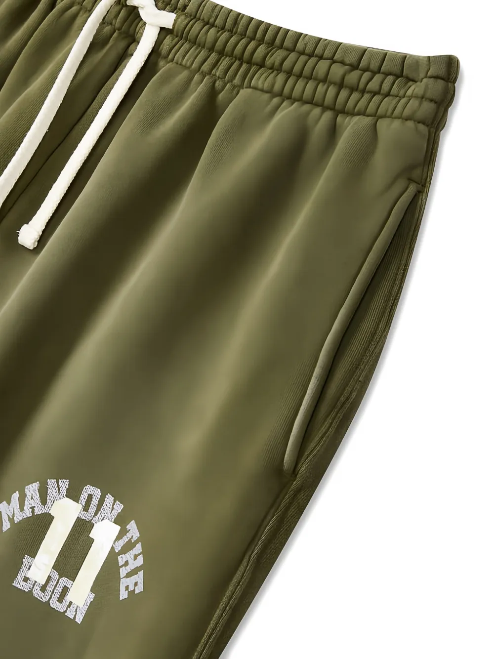 Man On The Boon. Logo- Embroidered Trousers In Green
