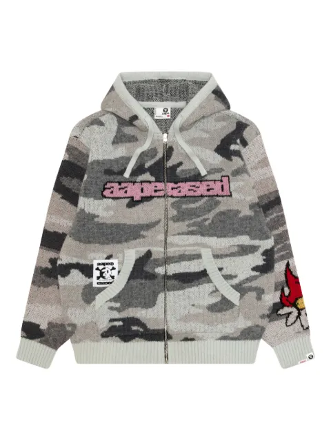 AAPE BY *A BATHING APE® hoodie con estampado militar y cierre