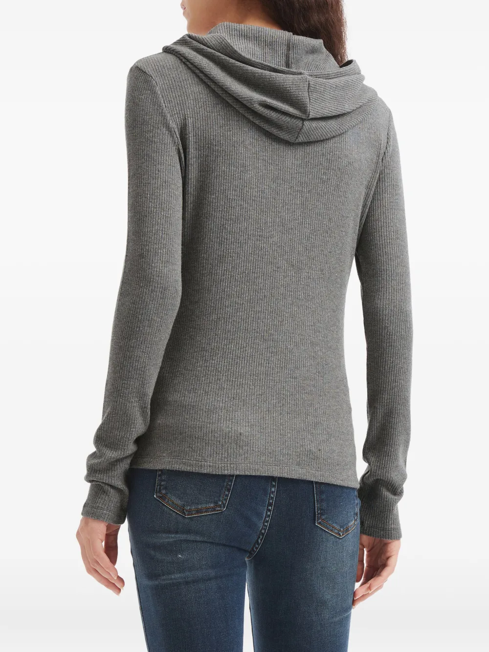 B+ab Buttoned Hoodie In Gray