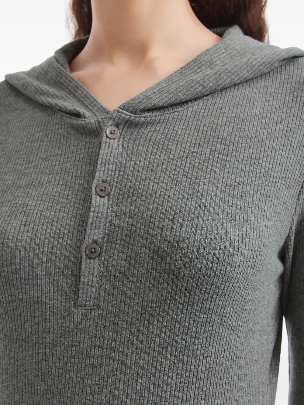 B+ab Buttoned Hoodie In Gray