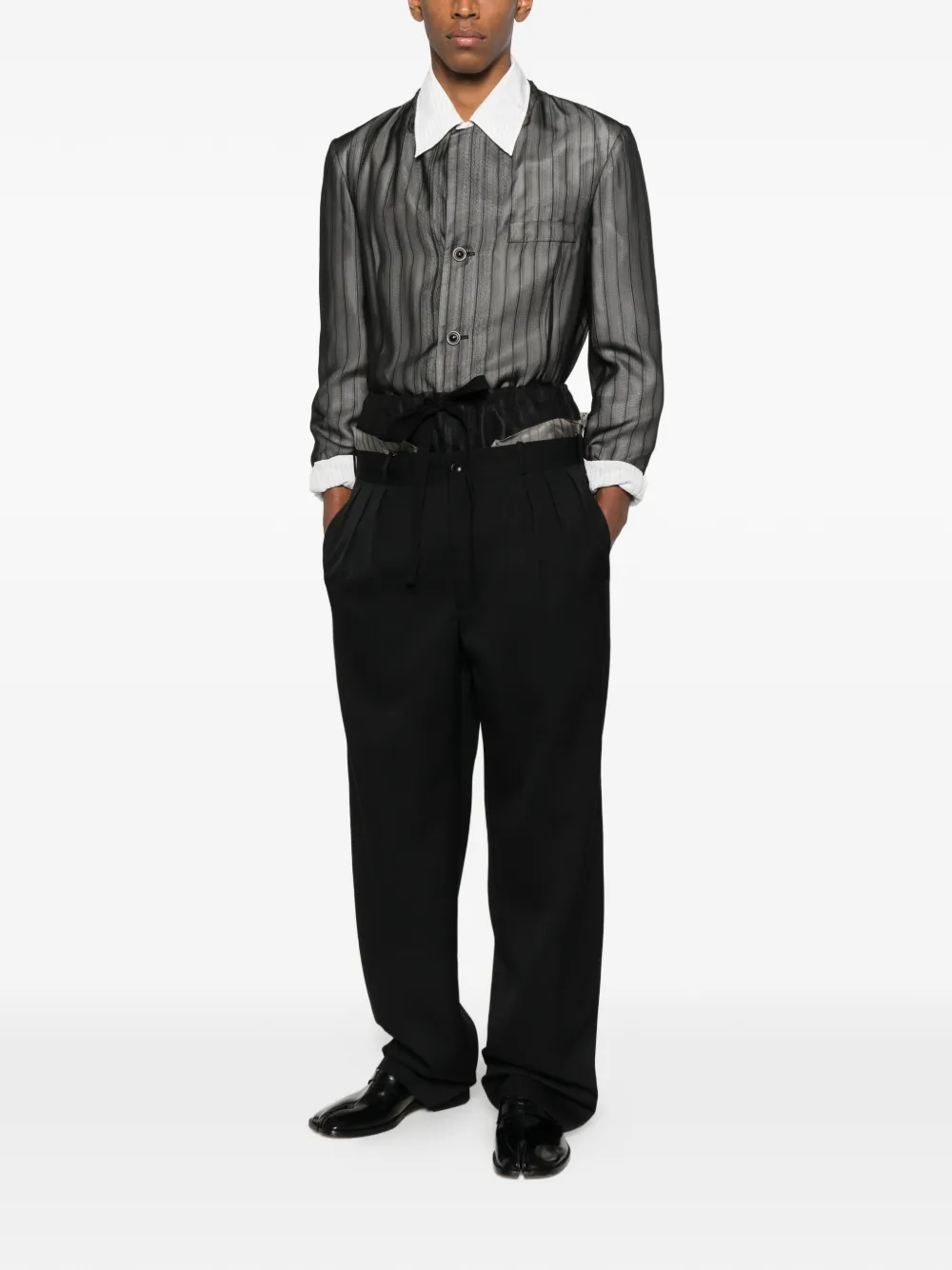 Maison Margiela Plooibroek met strik - Zwart