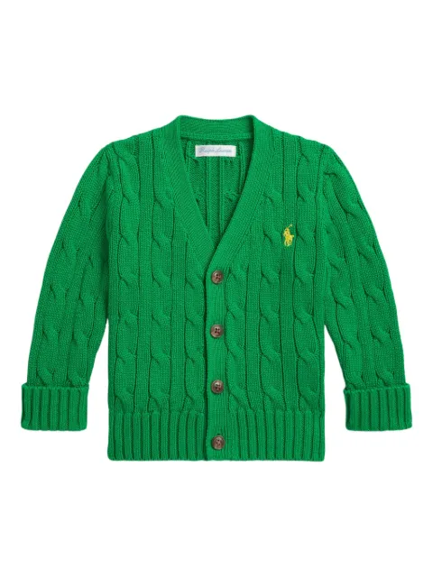 POLO RALPH LAUREN KIDS cable-knit V-neck cardigan