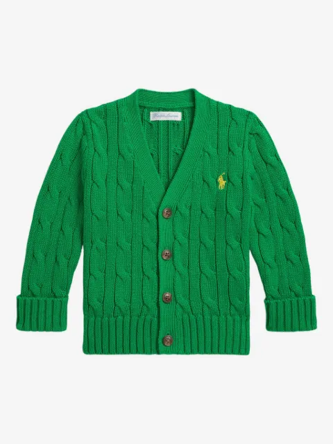 POLO RALPH LAUREN KIDS cardigan en maille torsadée à col v