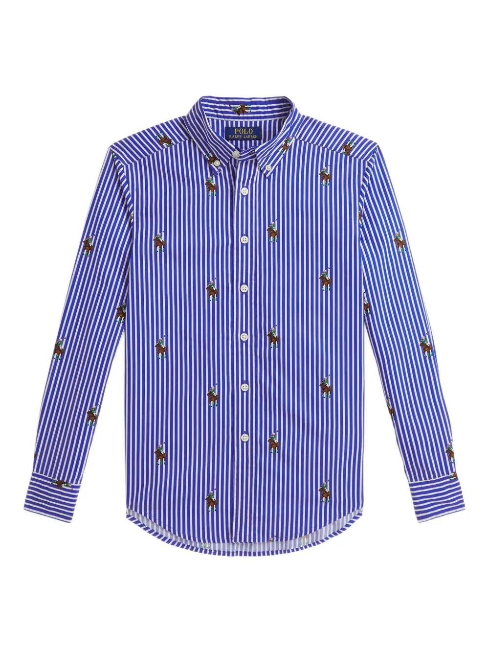 POLO RALPH LAUREN KIDS striped-pattern shirt - Blue