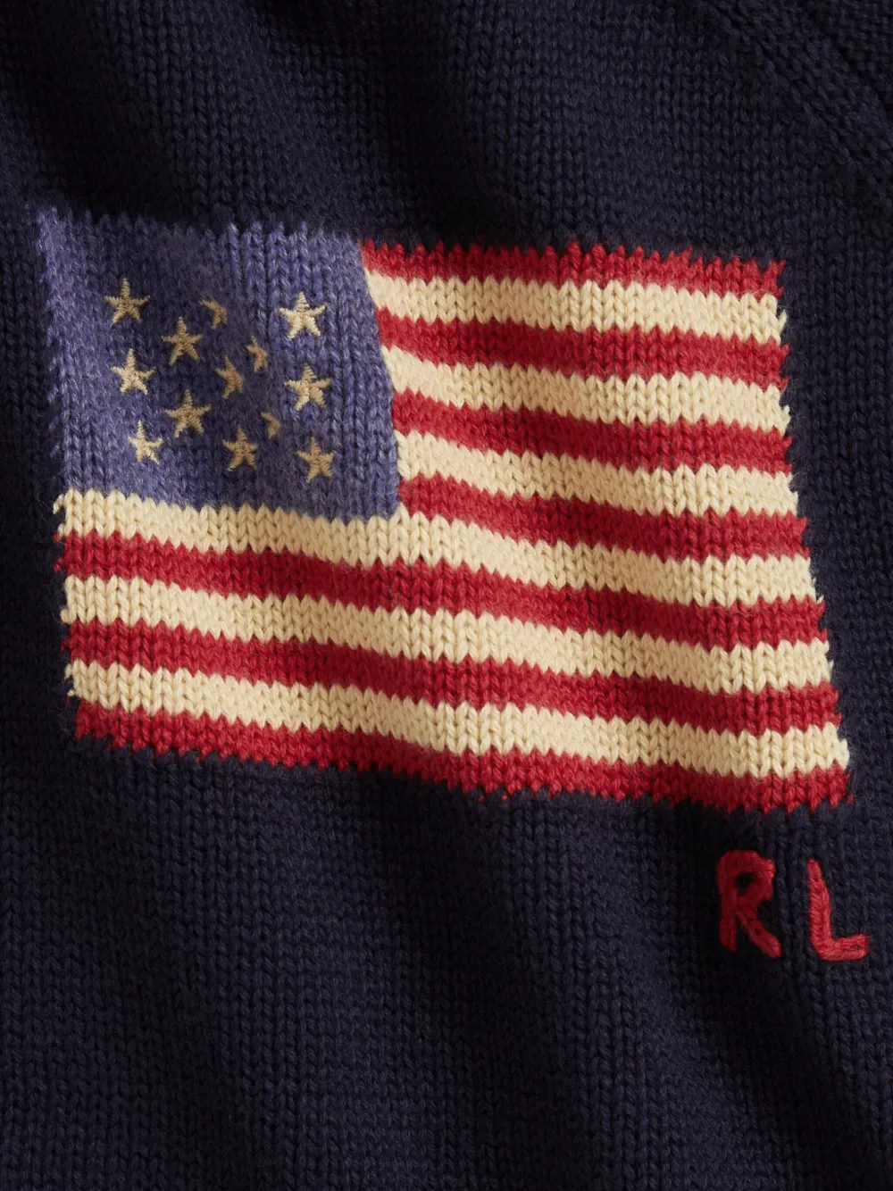 POLO RALPH LAUREN KIDS Katoenen romper met vlag Blauw
