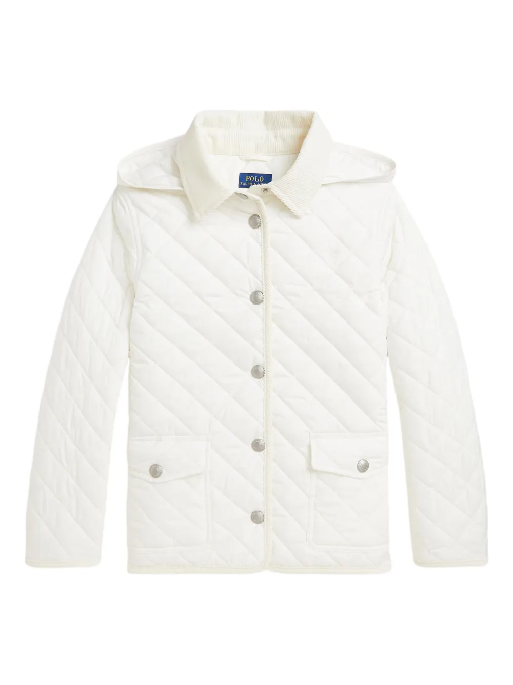 POLO RALPH LAUREN KIDS Giacca trapuntata con colletto a coste - Bianco