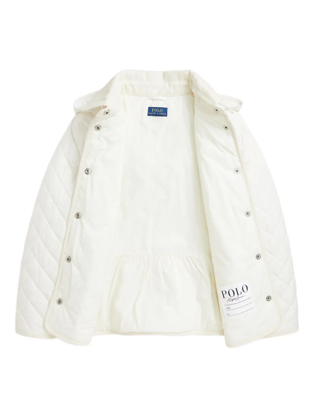 POLO RALPH LAUREN KIDS Gewatteerd jack met ribfluwelen kraag Wit