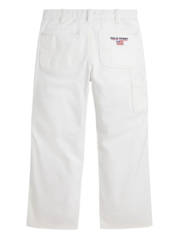 POLO RALPH LAUREN KIDS Embroidered Carpenter Jeans | White | FARFETCH