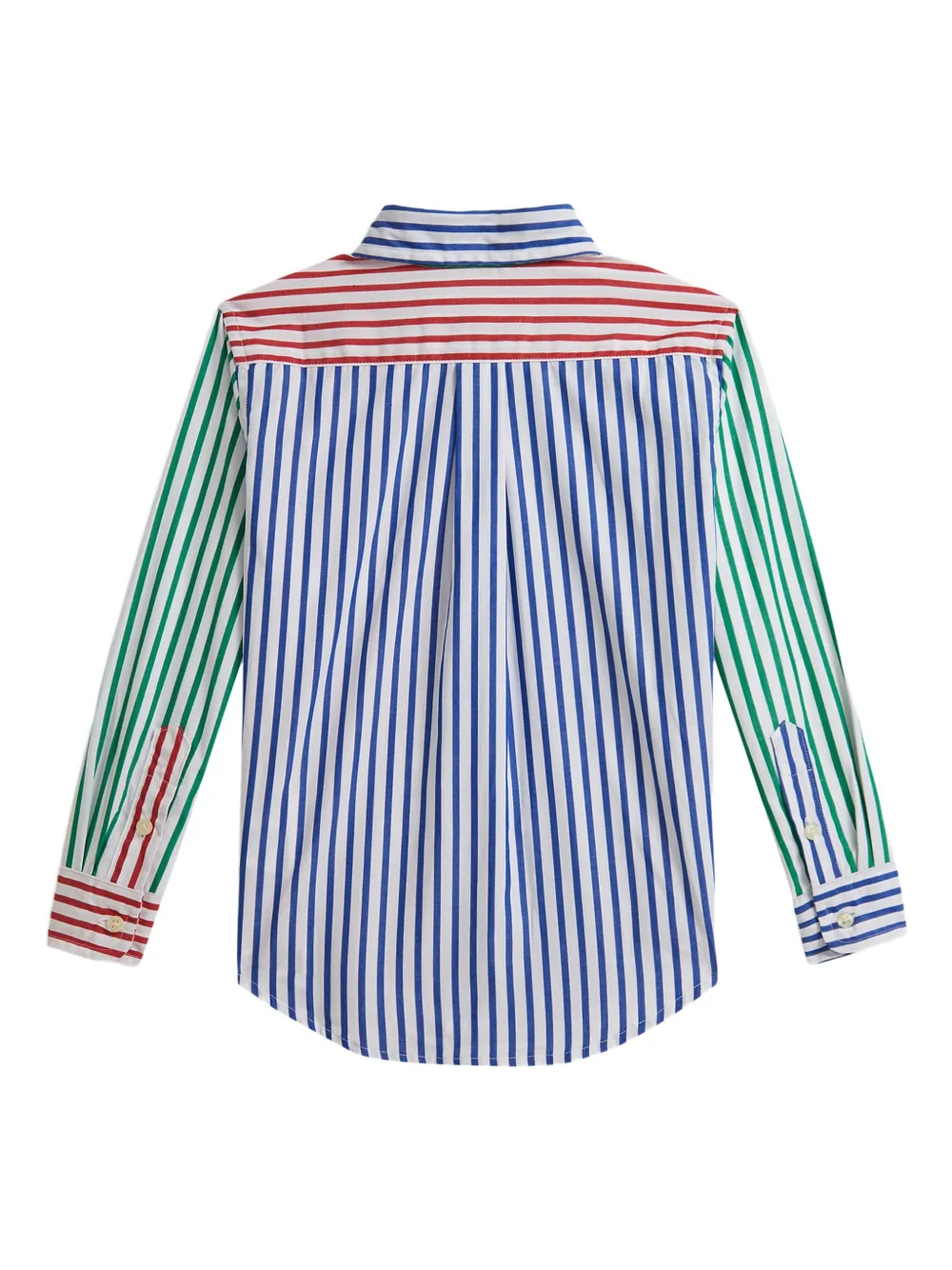 POLO RALPH LAUREN KIDS Gestreept katoenen popeline shirt Wit