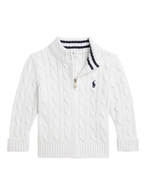 POLO RALPH LAUREN KIDS cable-knit full-zip cardigan