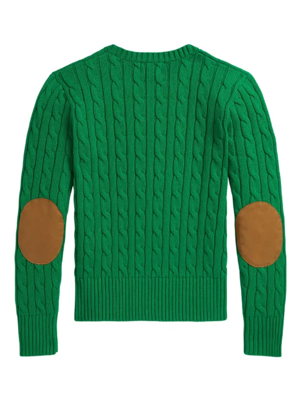 POLO RALPH LAUREN KIDS ケーブルニット エルボーパッチ コットン 