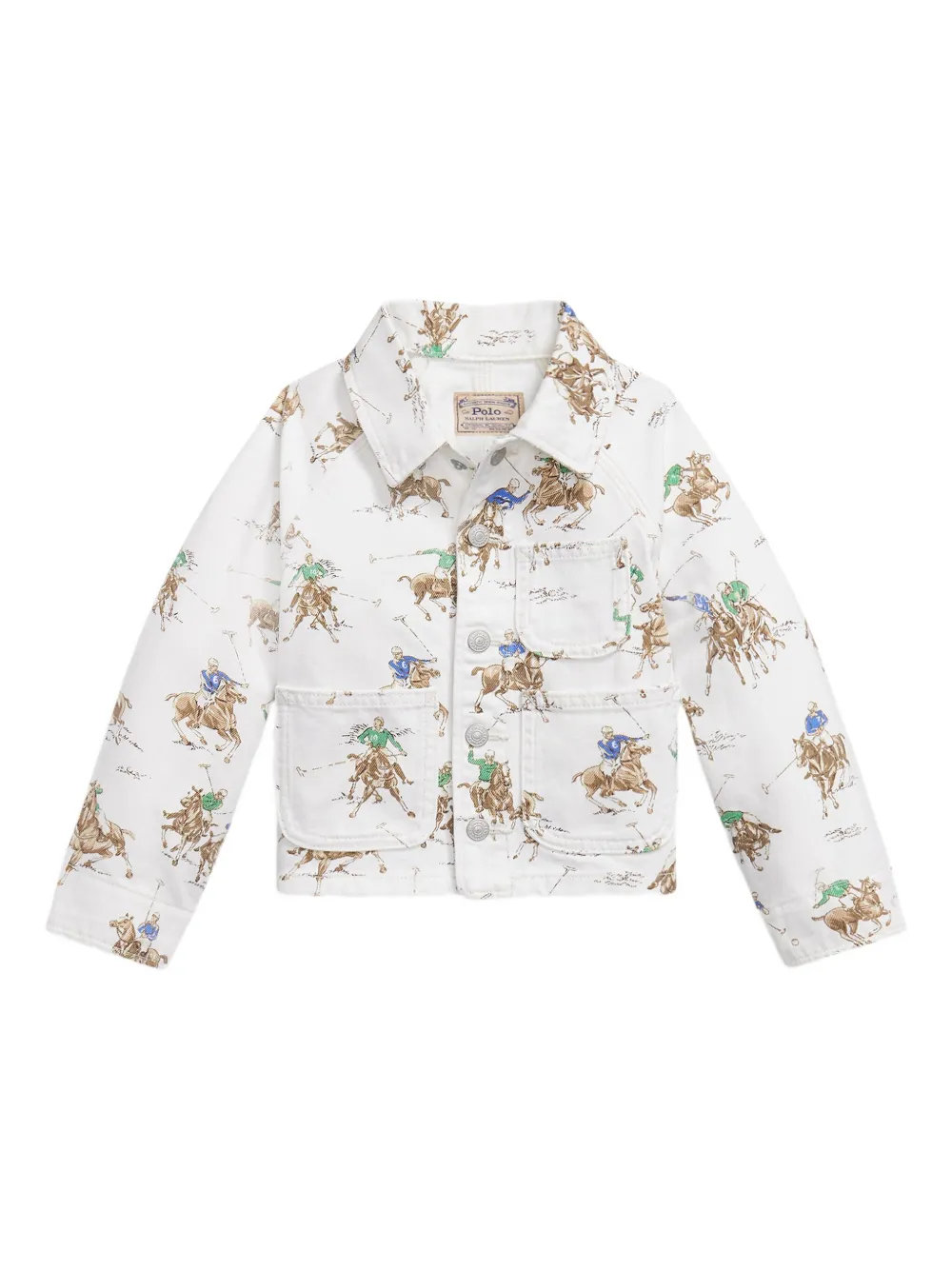 POLO RALPH LAUREN KIDS Giacca denim con stampa - Bianco
