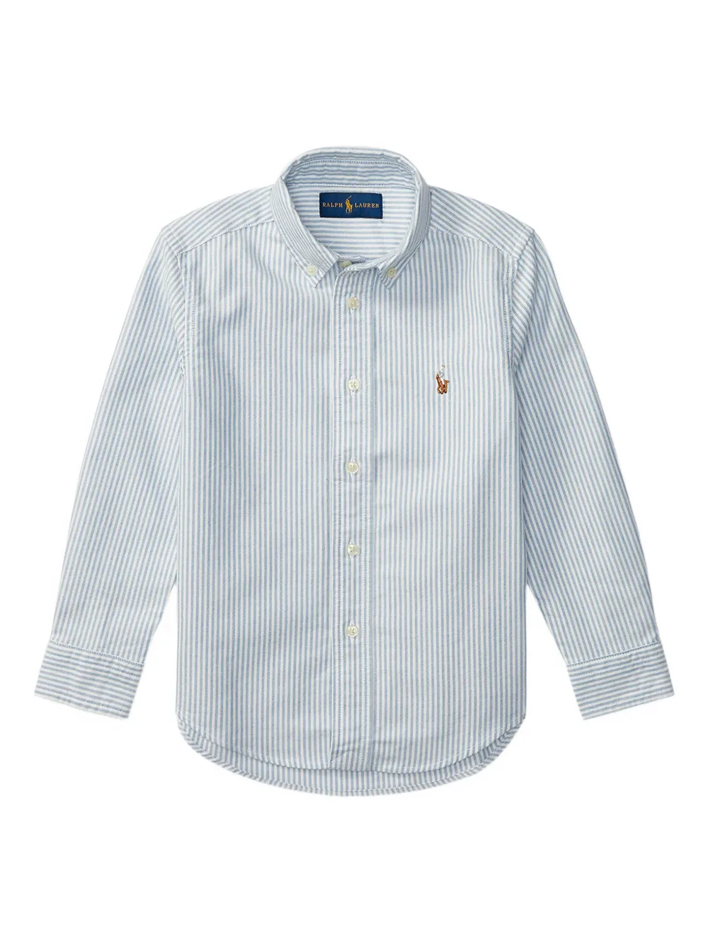 POLO RALPH LAUREN KIDS striped buttoned cotton shirt - Blue
