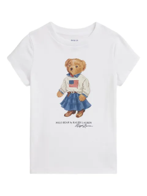 POLO RALPH LAUREN KIDS playera con oso estampado