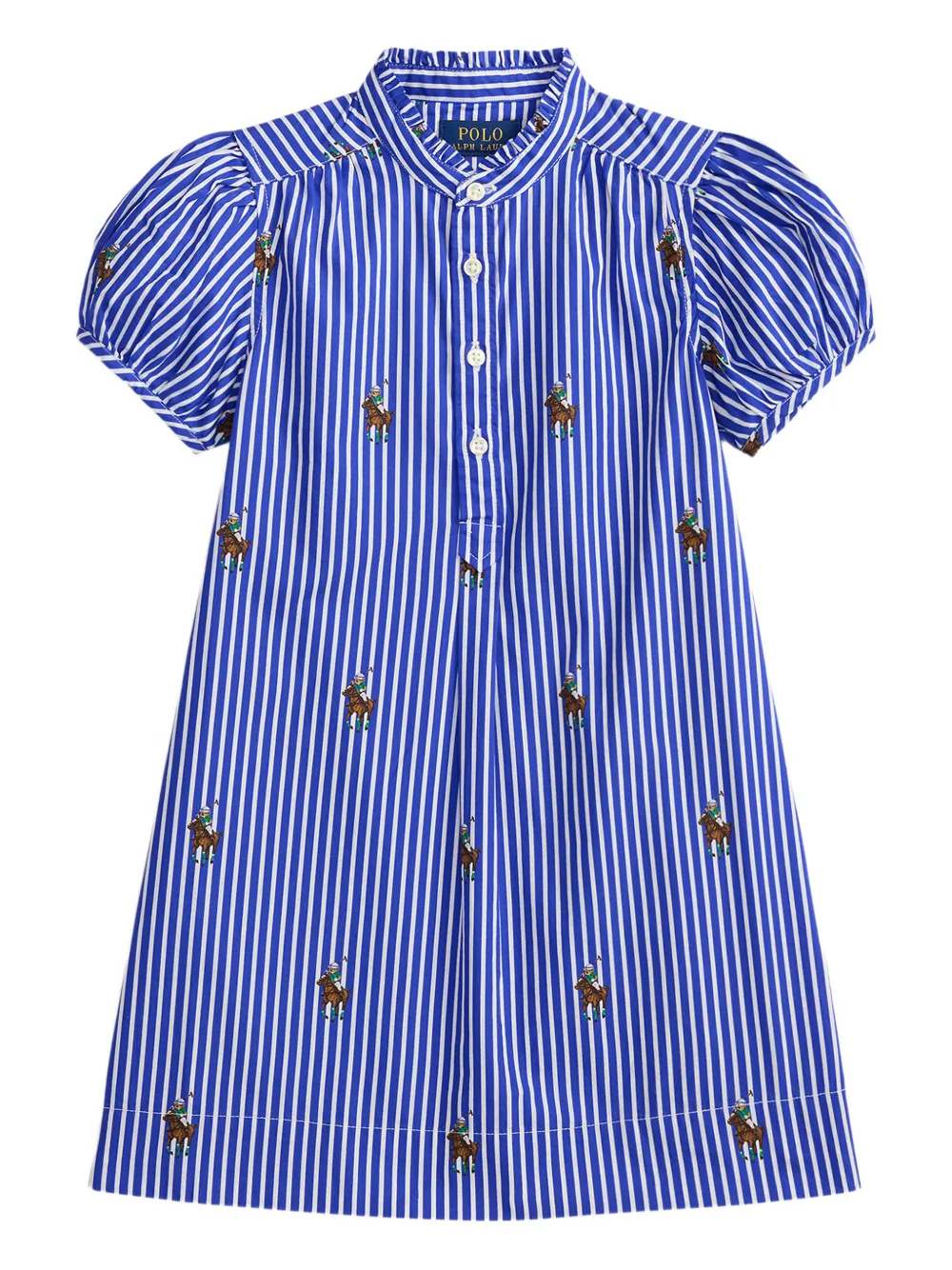 POLO RALPH LAUREN KIDS striped poplin dress - Blue