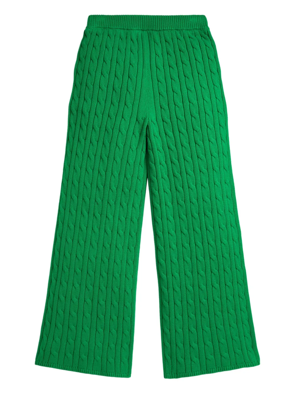 POLO RALPH LAUREN KIDS Kabelgebreide broek met borduurwerk Groen