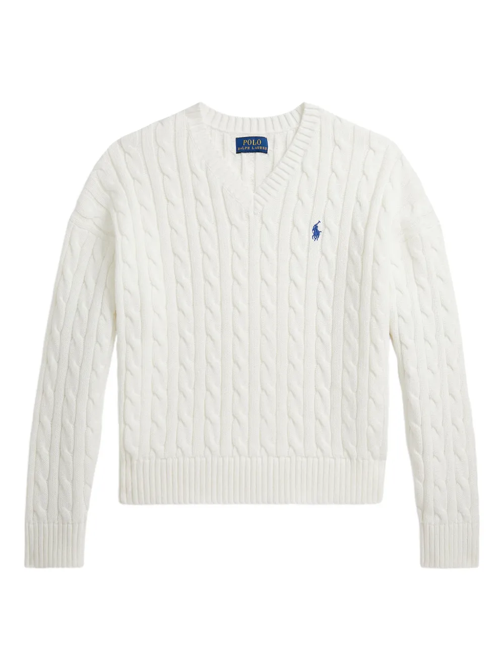 POLO RALPH LAUREN KIDS Maglione con scollo a V - Bianco