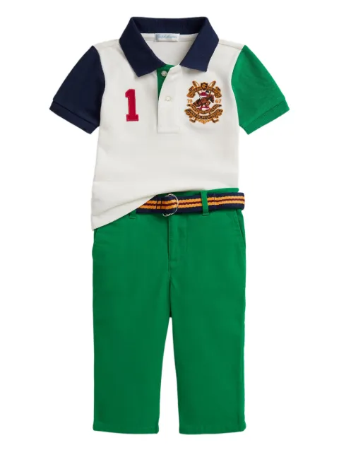 POLO RALPH LAUREN KIDS crest-patch trousers set