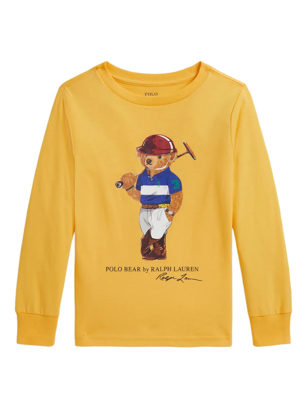 POLO RALPH LAUREN KIDS Polo Bear cotton long-sleeve sweatshirt - Giallo