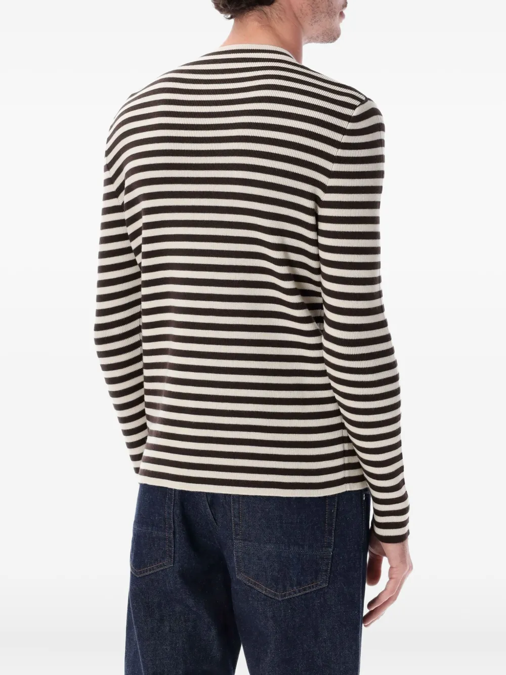 Prada stripe-pattern long-sleeve T-shirt - Wit