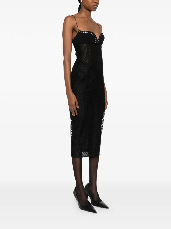 isabella lace midi dress Ludovic De Saint Sernin Isabella Lace Dress | Black