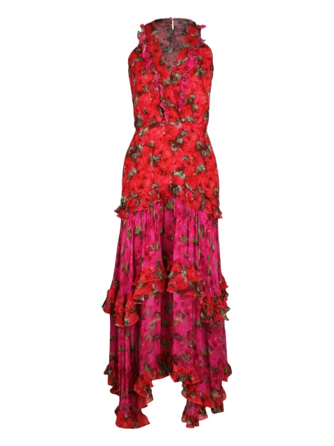 Saloni Jolie ruffled floral midi dress