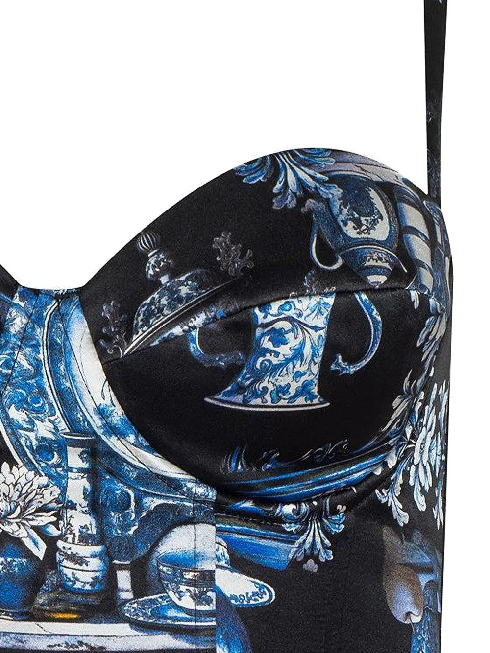 L'Agence Sonya printed bustier top - Zwart