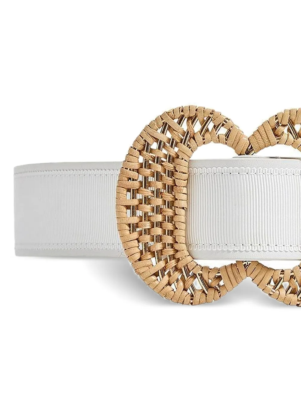 Pamela Munson woven buckle belt - Wit