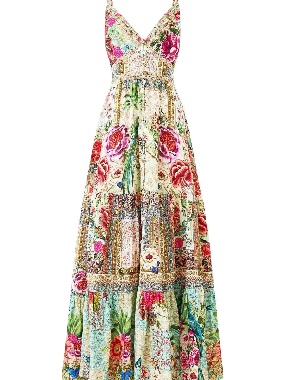 Camilla Sultans And Queens tiered maxi dress - Beige