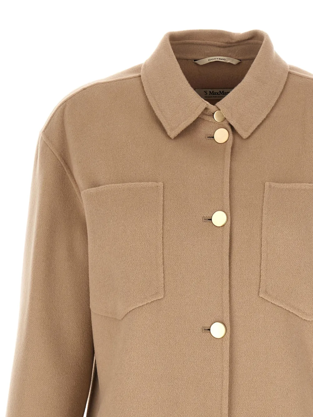 Max Mara Eleonora Button Pockets Shirt In Neutral