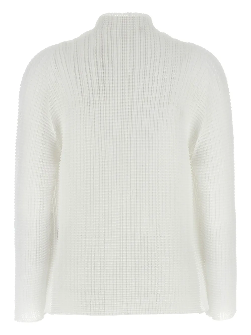 Issey Miyake Wolly Pleats vest met lange mouwen Wit
