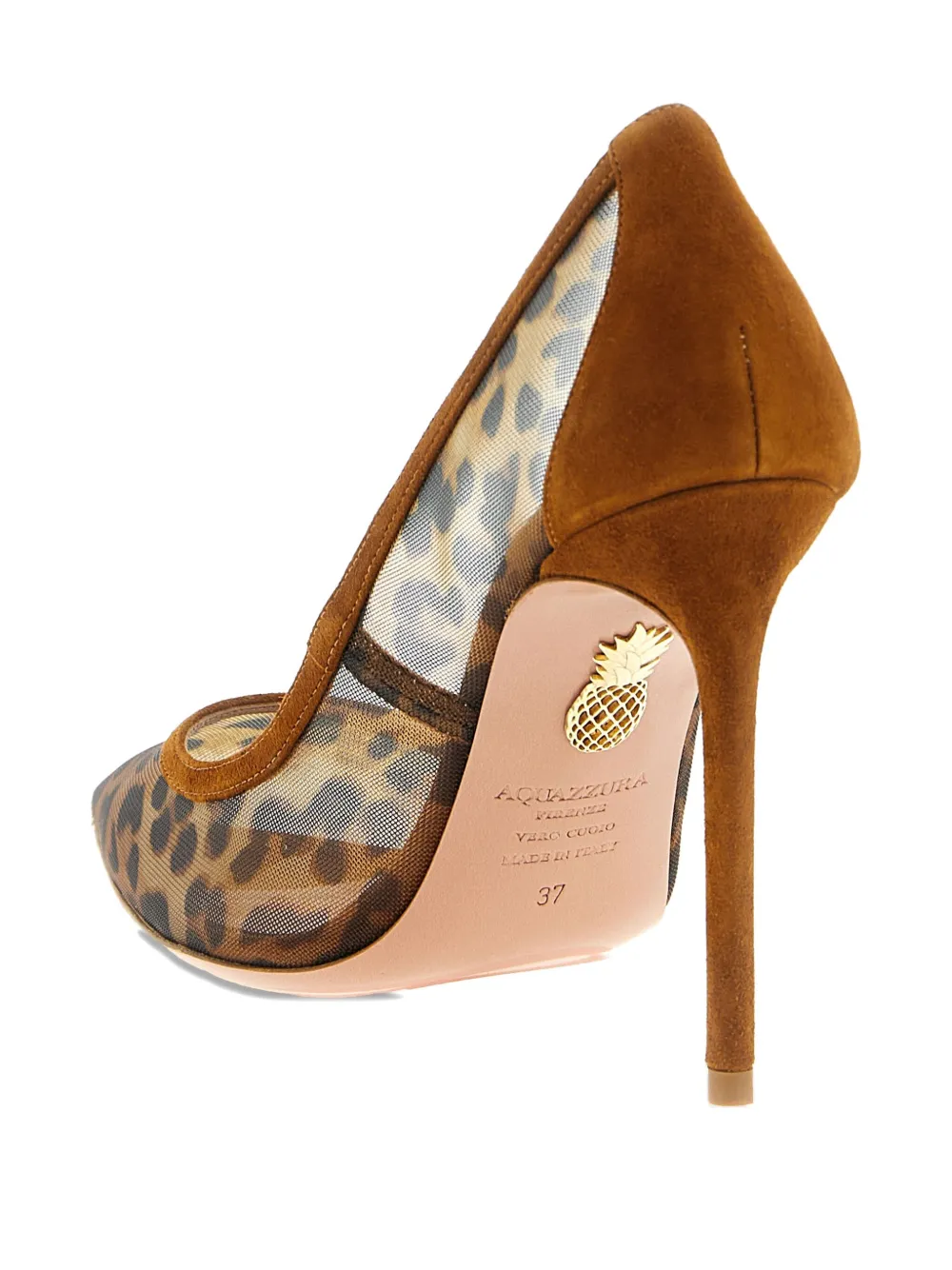 Aquazzura 105mm Animal-print Pointed Pumps In Brown