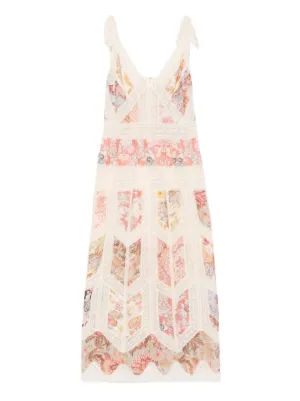ZIMMERMANN Acacia Broderie Midi Dress | Pink | FARFETCH AU