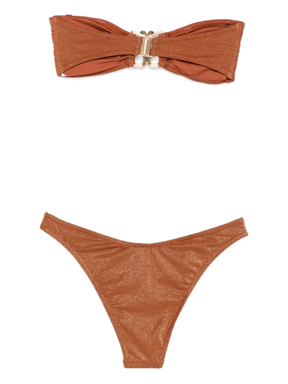 Zimmermann Daylight Metallic Bikini In Brown