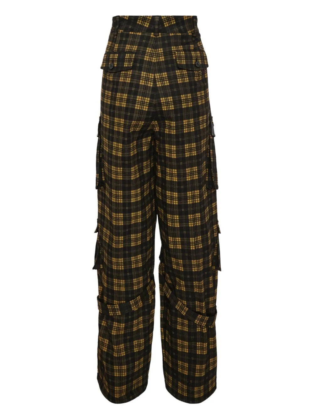 GRACE ELWOOD checked cargo trousers - Zwart