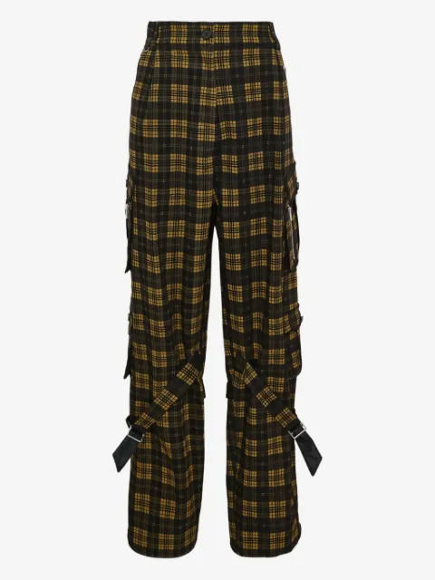 GRACE ELWOOD pantalones cargo con motivo de cuadros
