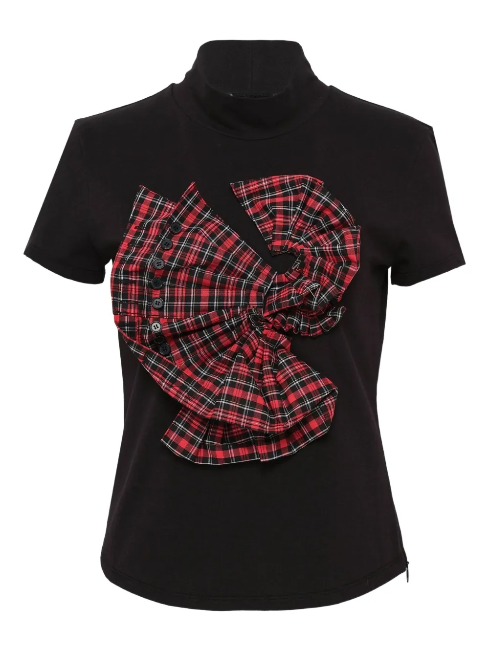 GRACE ELWOOD cuff-detailed jersey T-shirt - ブラック