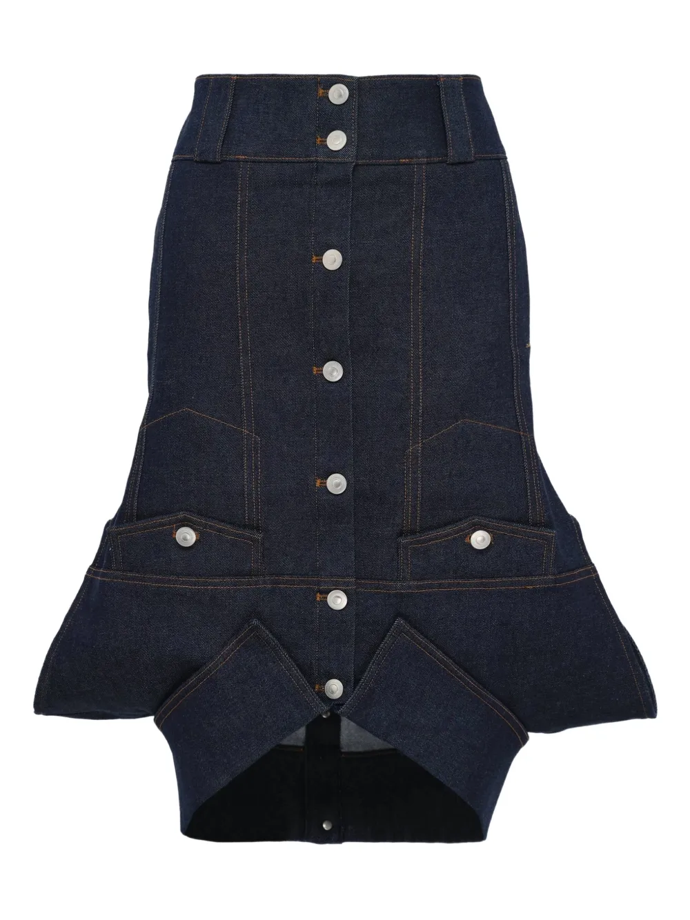 GRACE ELWOOD falda midi estilo chaqueta vaquera | azul | Image 1