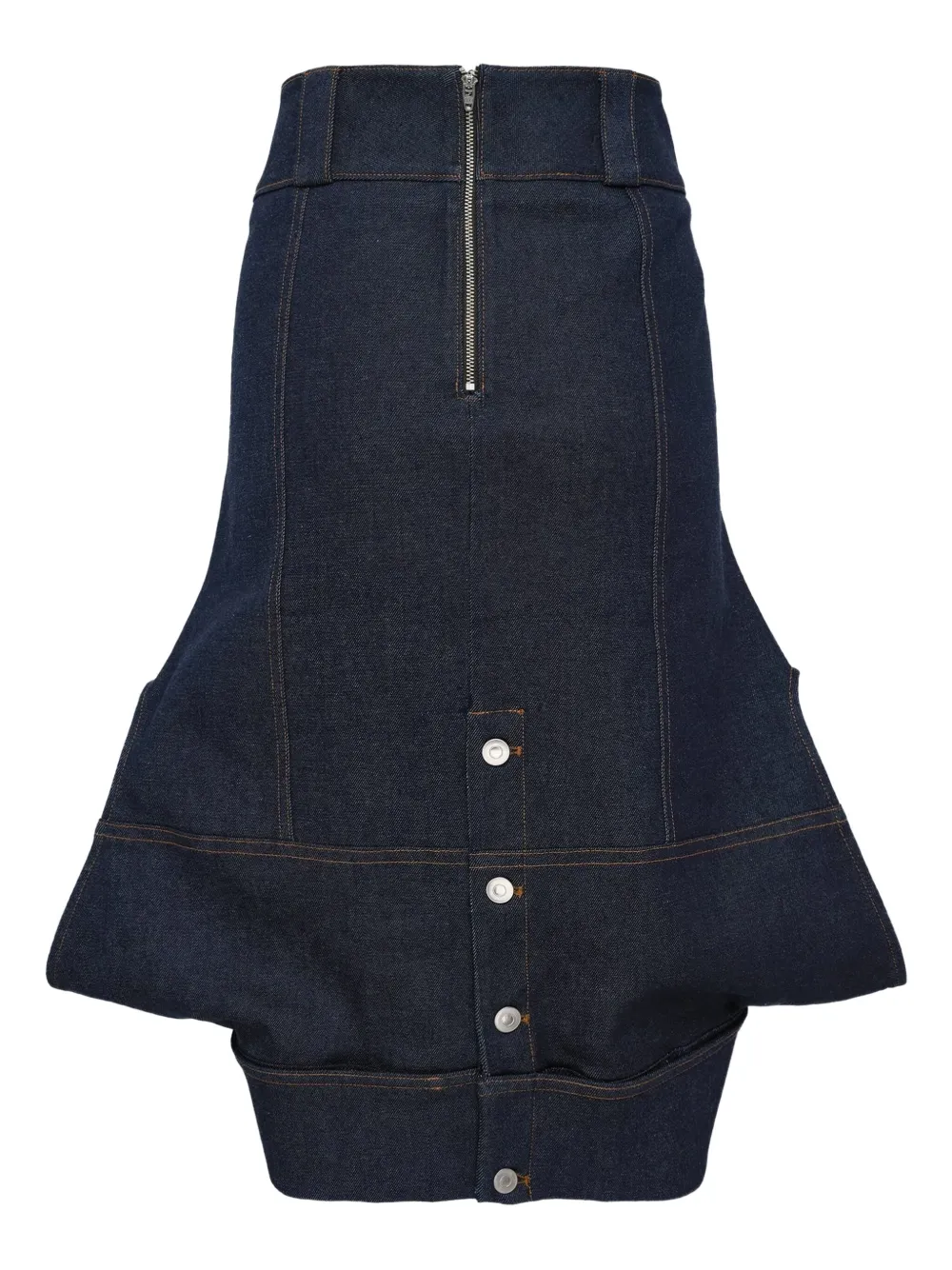 GRACE ELWOOD denim jacket-style midi skirt - Blauw