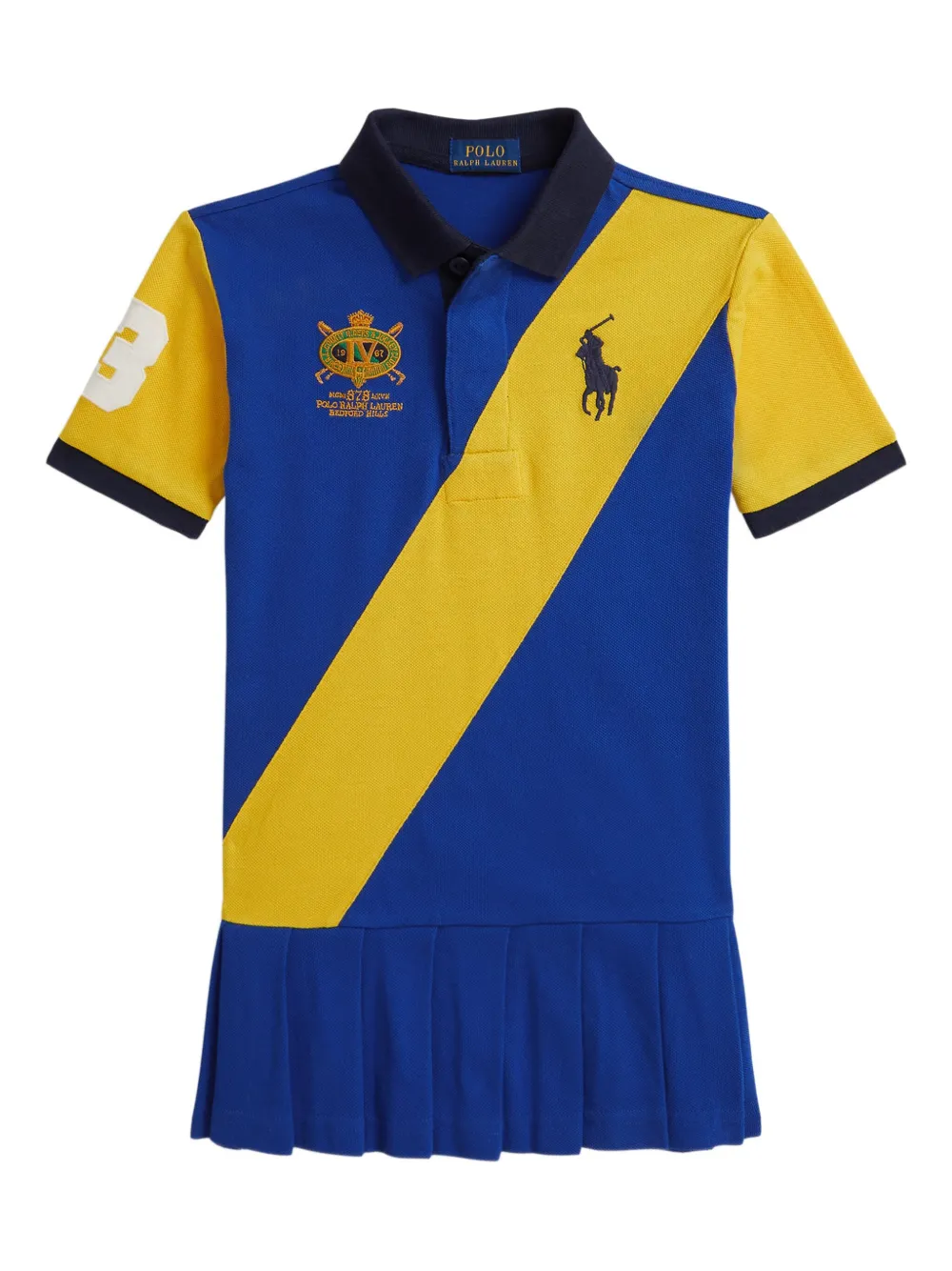 POLO RALPH LAUREN KIDS Abito midi con ricamo logo - Blu