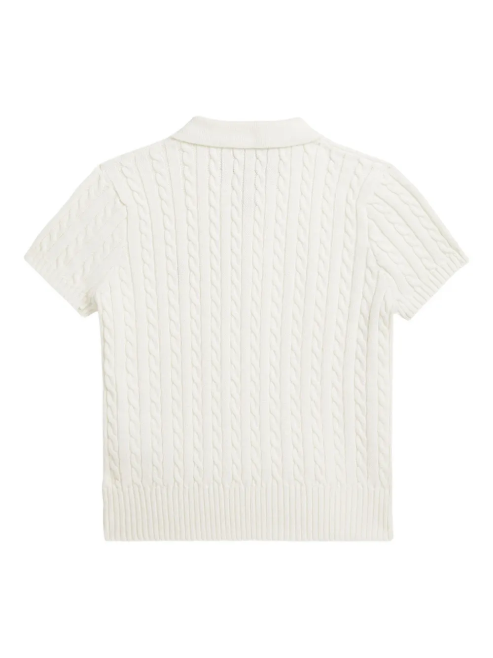 Polo Ralph Lauren Cable-knit Logo-embroidered Polo Shirt In White