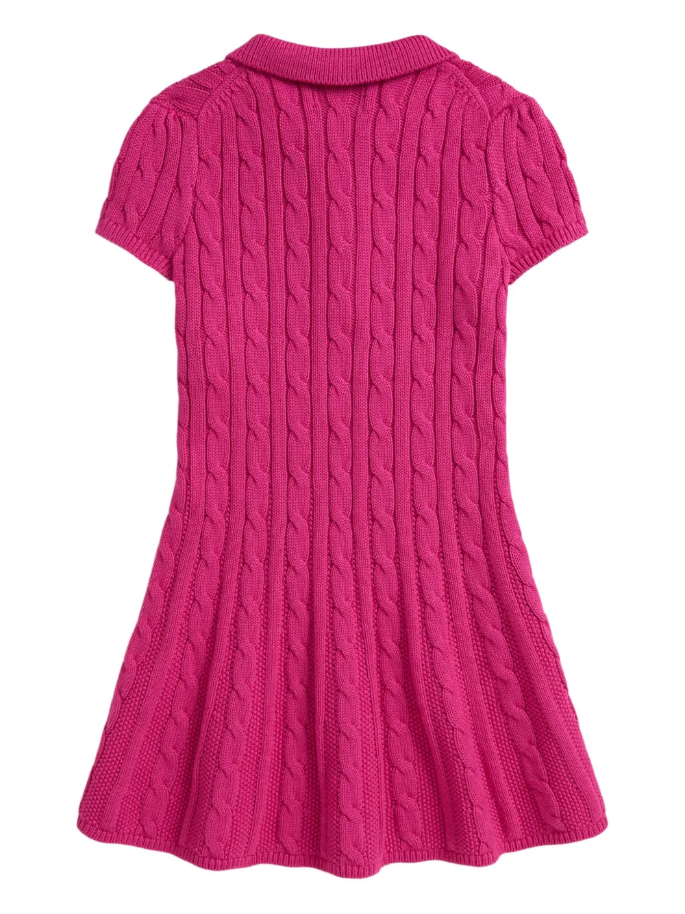 POLO RALPH LAUREN KIDS Kabelgebreide jurk met korte mouwen Roze